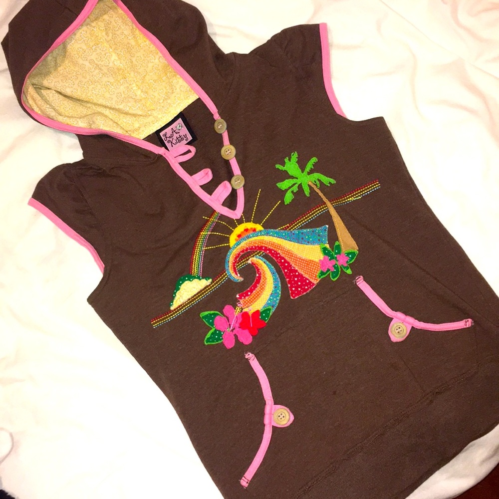 L.A. Kitty short-sleeve quilted hippie hoodie